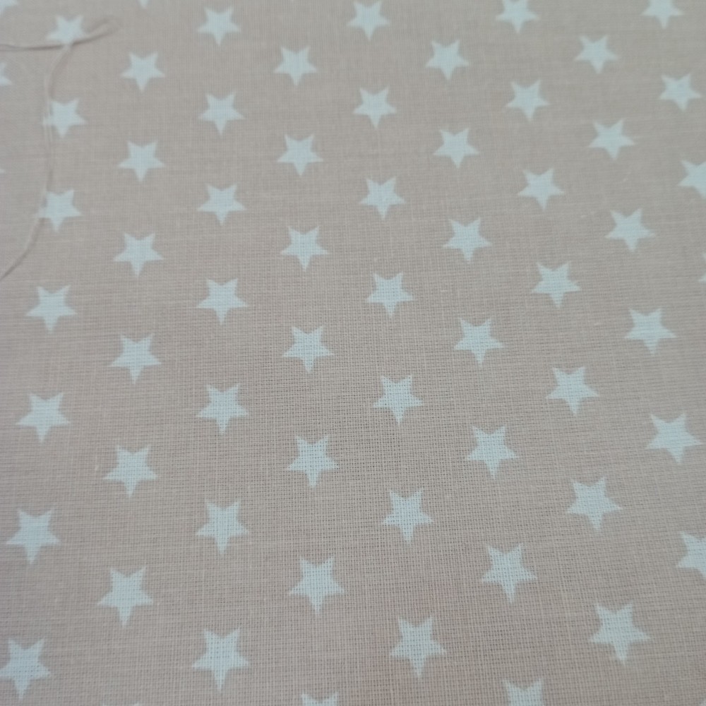 bavlna bílé hvězdičky na starorůžovém podkladě 140 cm