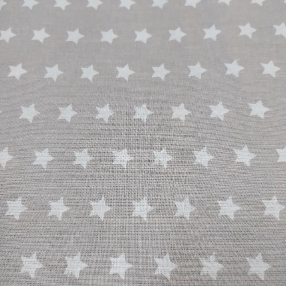 bavlna bílé hvězdičky na šedém podkladě 140 cm