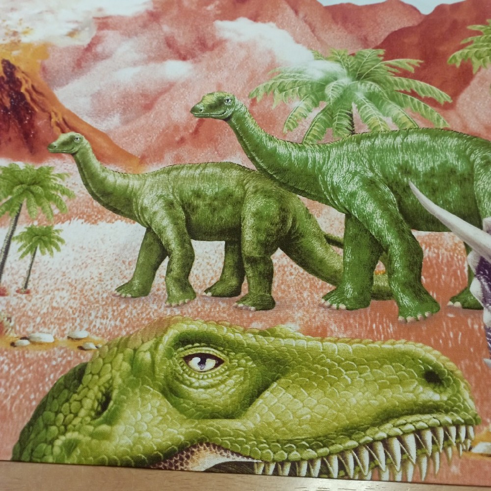 bavlna dinosauři obrázky 2 ks š 110 cm