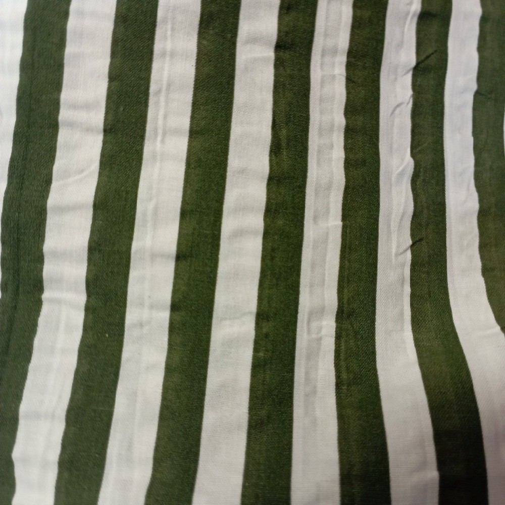 bavlna krep zeleno bílé prouhy 140 cm