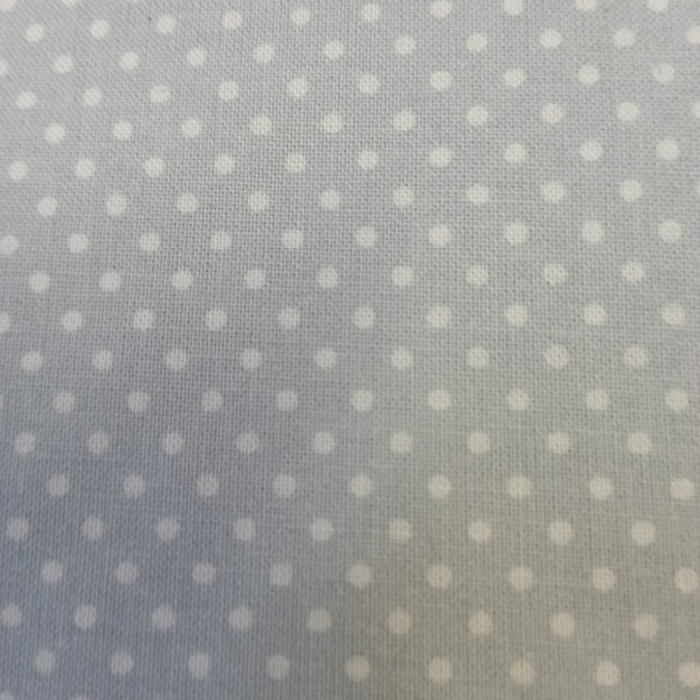 bavlna bílý puntík na světle šedém podkladě  1450cm