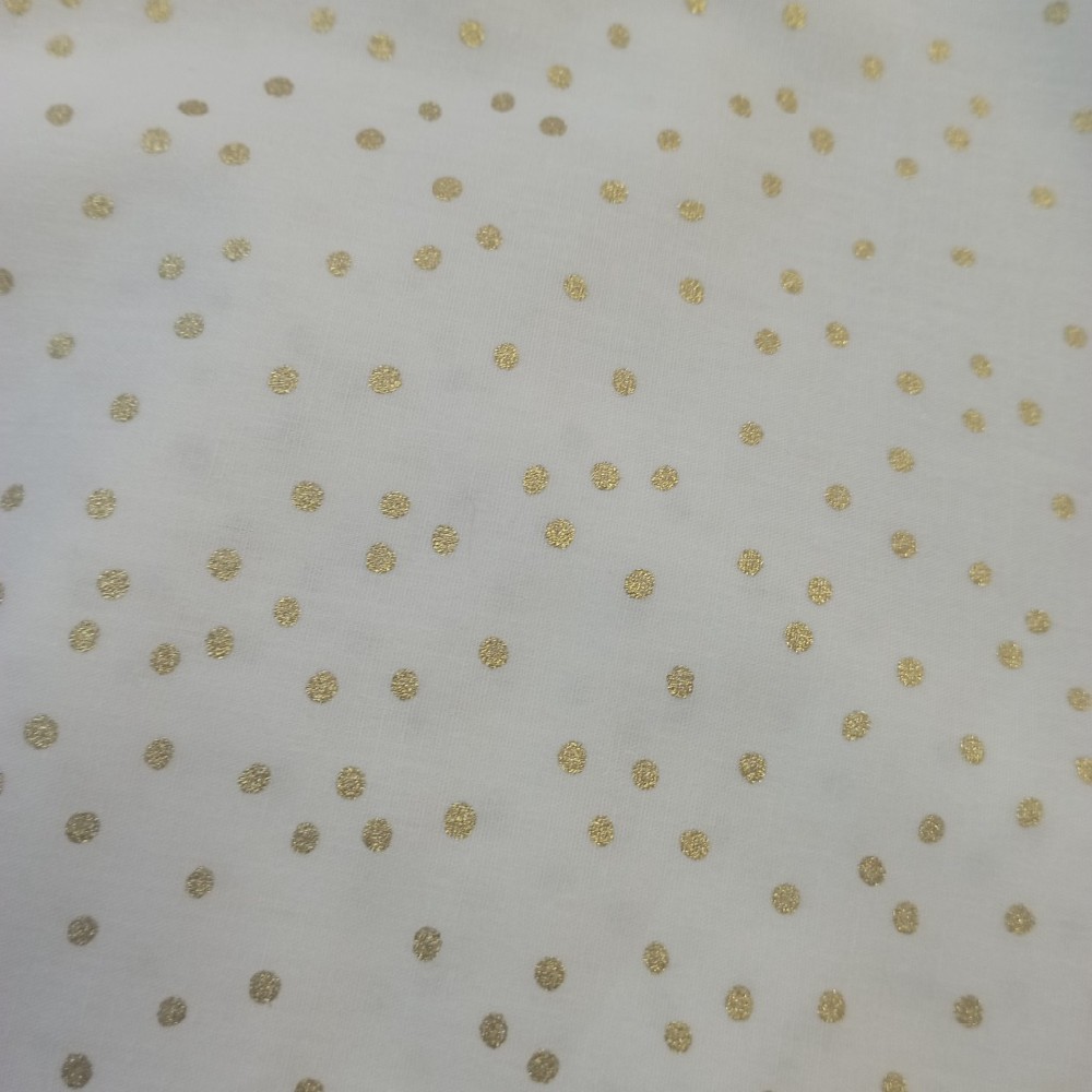 bavlna zlaté hvězdičky na bílém podkladě 140