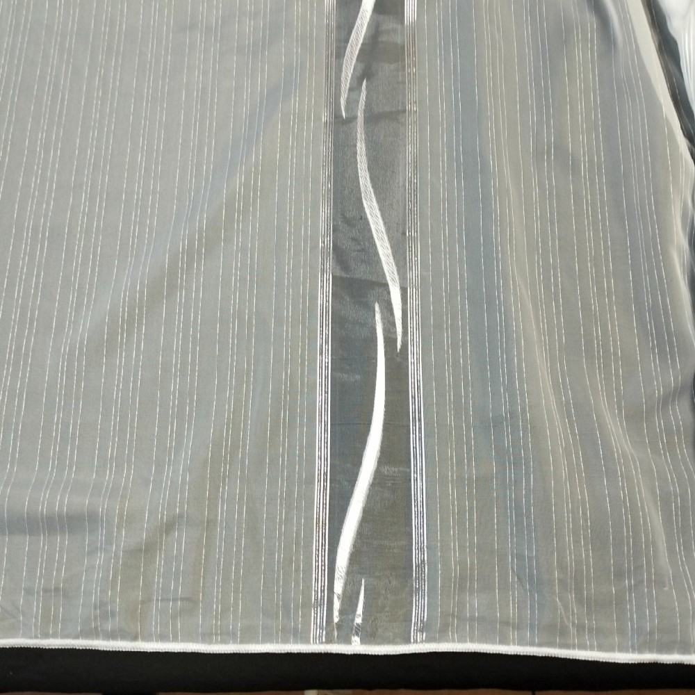 záclona voál bílo stříbrný s olůvkem 280cm