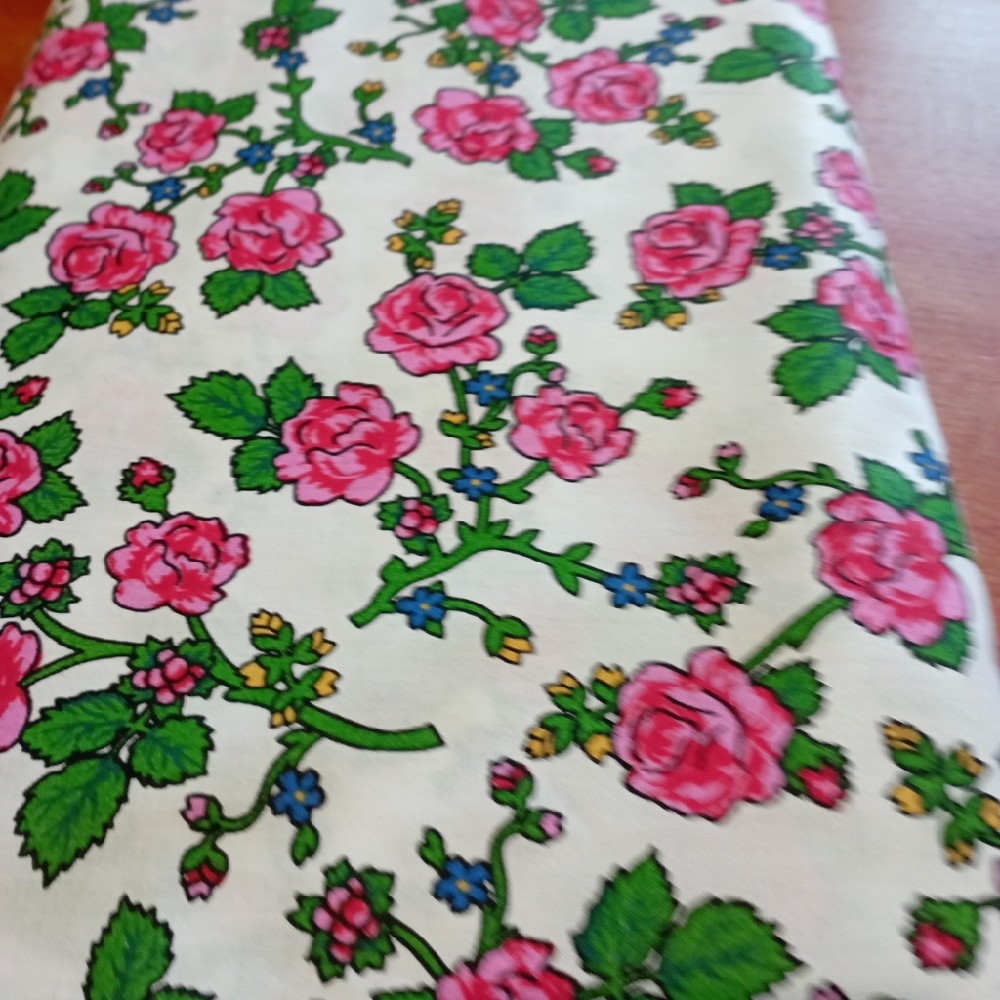 bavlna růžové květy 160 cm