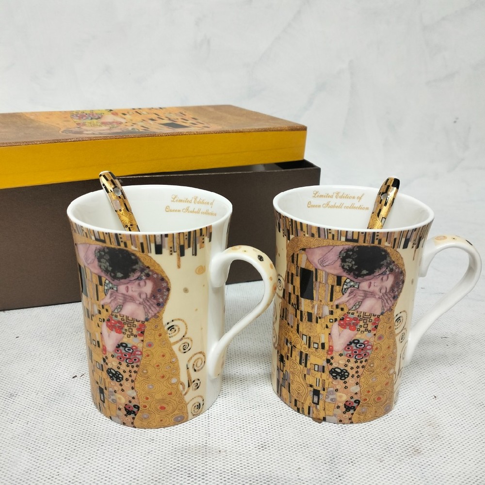 set hnečků s lžičkou v krabičce Klimt