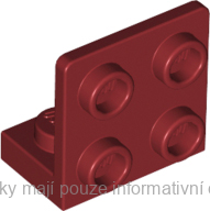 99207 Dark Red Bracket 1 x 2 - 2 x 2 Inverted