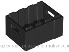 30150 Black Container, Crate 3 x 4 x 1 2/3 with Handholds