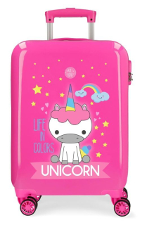 ABS Cestovní kufr Roll Road Little Me Unicorn Pink 55 cm