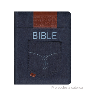 Bible malá, zip, jeans 