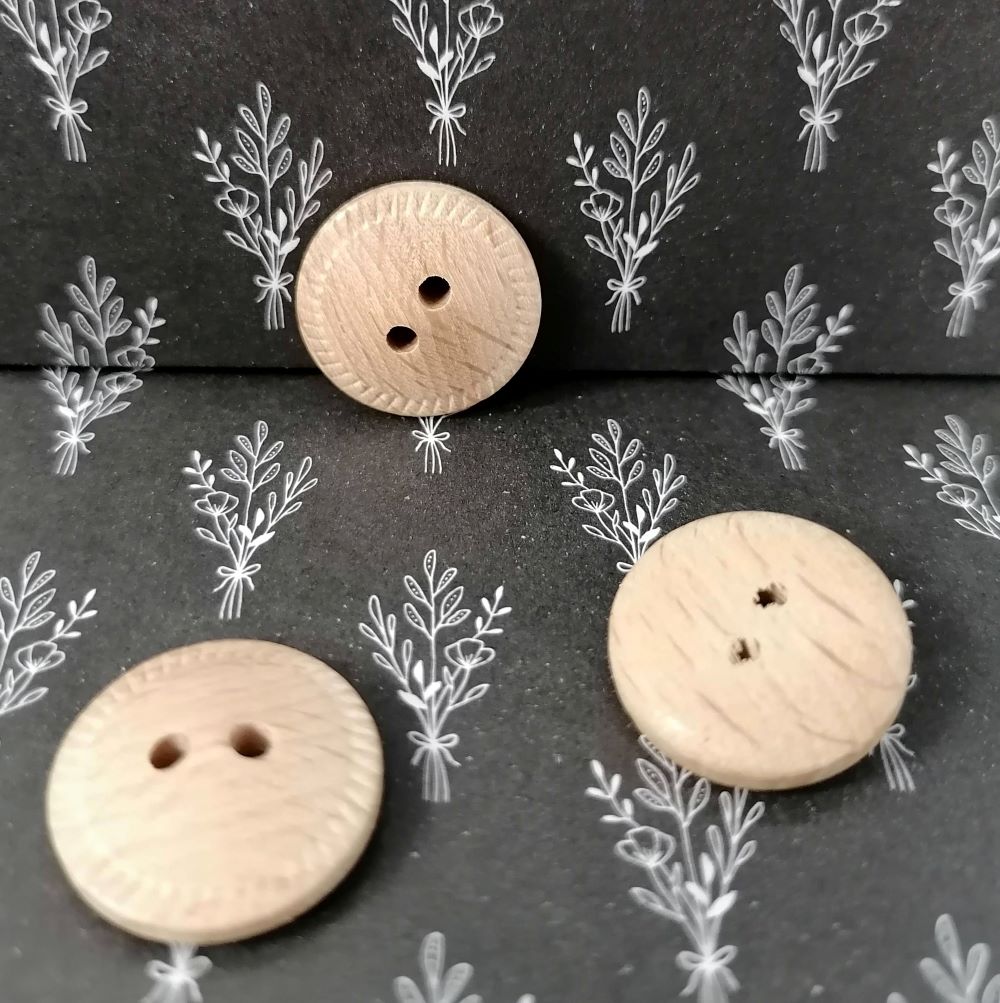 Dřevěný knoflík frézovaný ~ 18 mm ~ natural