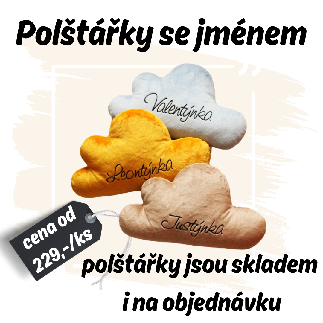 polštářky se jménem 